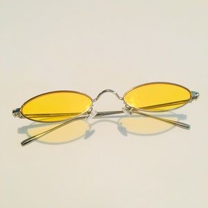 Yellow Slim Oval Sunglasses